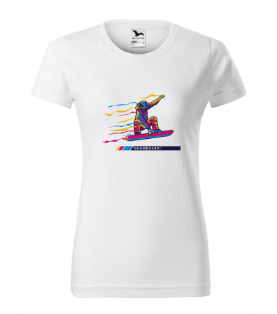Tricouri snowboard - Tricou pentru pasionatii de snowboard, cadoul perfect, Colorfull Snow Rider
