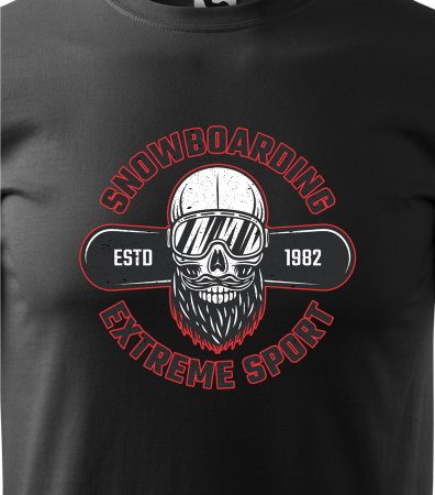 Tricou pentru pasionatii de snowboard, cadoul perfect, Extreme Bearded Rider [1]