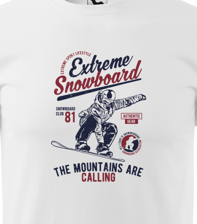 Tricou pentru pasionatii de snowboard, cadoul perfect, Extreme Snowboard The Mountains Are Calling [1]