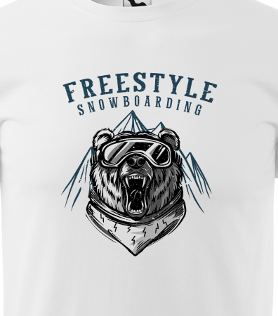 Tricou pentru pasionatii de snowboard, cadoul perfect, Freestyle Snowboarding Bear [1]