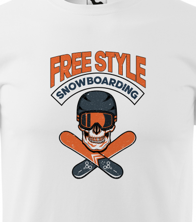 Tricou pentru pasionatii de snowboard, cadoul perfect, FreeStyle Snowboarding Skull Boards [1]