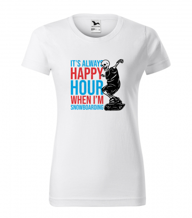 Tricouri snowboard - Tricou pentru pasionatii de snowboard, cadoul perfect, Its Happy Hour When Im Snowboarding
