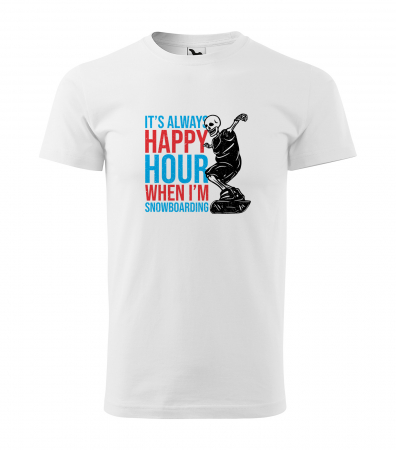 Tricouri snowboard - Tricou pentru pasionatii de snowboard, cadoul perfect, Its Happy Hour When Im Snowboarding