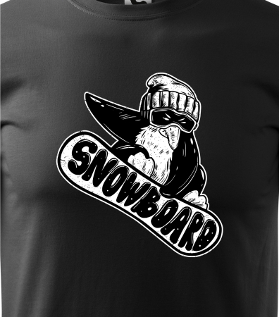 Tricou pentru pasionatii de snowboard, cadoul perfect, Penguin Riding Board [1]