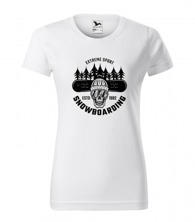 Tricouri snowboard - Tricou pentru pasionatii de snowboard, cadoul perfect, Skull Rider in the Mountains