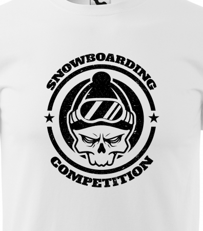 Tricou pentru pasionatii de snowboard, cadoul perfect, Snowboard Competition Skull [1]