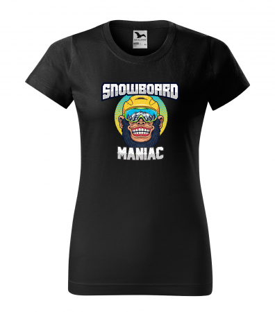 Tricouri snowboard - Tricou pentru pasionatii de snowboard, cadoul perfect, Snowboard Monkey Maniac