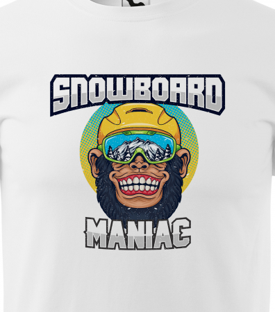 Tricou pentru pasionatii de snowboard, cadoul perfect, Snowboard Monkey Maniac [1]