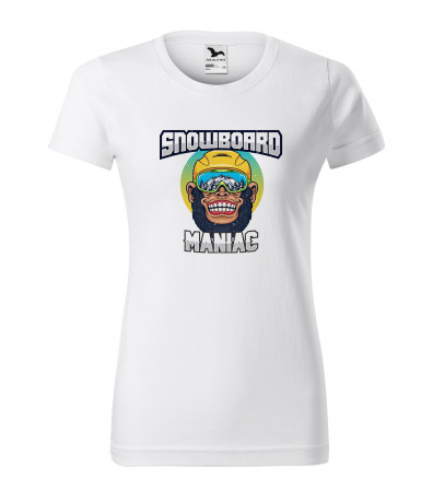 Tricouri snowboard - Tricou pentru pasionatii de snowboard, cadoul perfect, Snowboard Monkey Maniac
