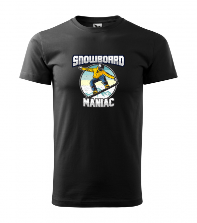Tricouri snowboard - Tricou pentru pasionatii de snowboard, cadoul perfect, Snowboard Rider Maniac