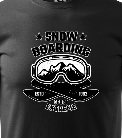 Tricou pentru pasionatii de snowboard, cadoul perfect, Snowboarding Mountain Gogles [1]
