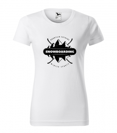 Tricouri snowboard - Tricou pentru pasionatii de snowboard, cadoul perfect, Snowboarding Mountains Reflection