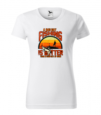 Tricouri pescari - Tricou pentru pescarii amatori si profesionisti, idee de cadou, A Bad Day Fishing Is Better That One At Work