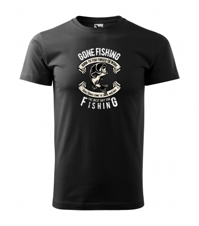 Tricouri pescari - Tricou pentru pescarii amatori si profesionisti, idee de cadou, Born To Fish, Forced To Work