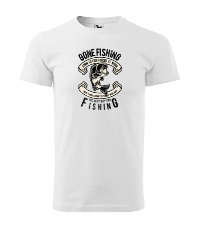 Tricouri pescari - Tricou pentru pescarii amatori si profesionisti, idee de cadou, Born To Fish, Forced To Work