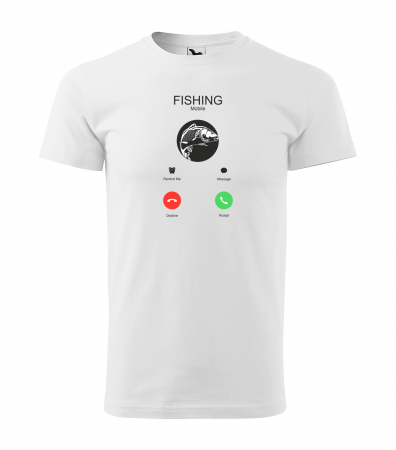 Tricouri pescari - Tricou pentru pescarii amatori si profesionisti, idee de cadou, Fishing is Calling. Please Answer