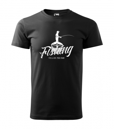 Tricouri pescari - Tricou pentru pescarii amatori si profesionisti, idee de cadou, Fishing Is Life. True Story