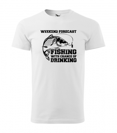 Tricouri pescari - Tricou pentru pescarii amatori si profesionisti, idee de cadou, Fishing With Chance Of Drinking