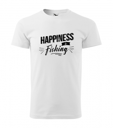 Tricouri pescari - Tricou pentru pescarii amatori si profesionisti, idee de cadou, Happiness Is Fishing