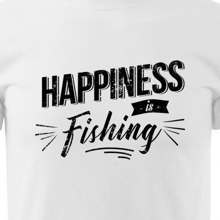 Tricou pentru pescarii amatori si profesionisti, idee de cadou, Happiness Is Fishing [1]