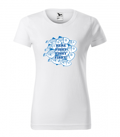 Tricouri pescari - Tricou pentru pescarii amatori si profesionisti, idee de cadou, Here Fishy, Fishy, Fishy
