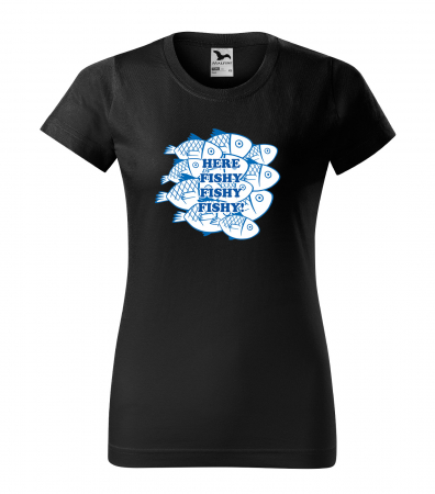 Tricouri pescari - Tricou pentru pescarii amatori si profesionisti, idee de cadou, Here Fishy, Fishy, Fishy