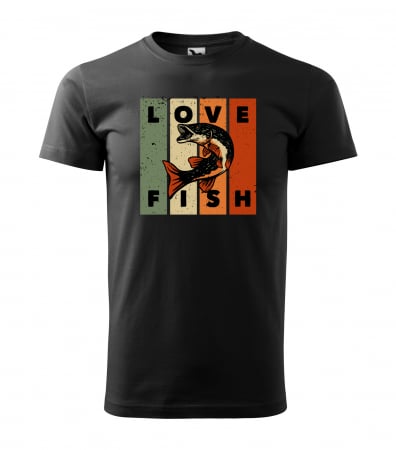 Tricouri pescari - Tricou pentru pescarii amatori si profesionisti, idee de cadou, Love Fish