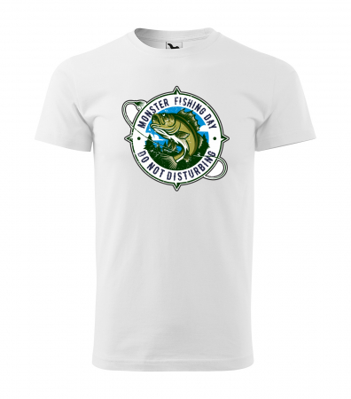 Tricouri pescari - Tricou pentru pescarii amatori si profesionisti, idee de cadou, Monster Fishing Day. Do Not Disturb