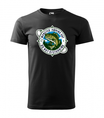 Tricouri pescari - Tricou pentru pescarii amatori si profesionisti, idee de cadou, Monster Fishing Day. Do Not Disturb