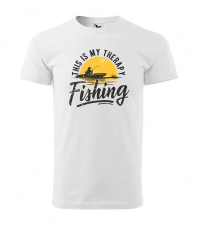 Tricouri pescari - Tricou pentru pescarii amatori si profesionisti, idee de cadou, This Is My Therapy. Fishing