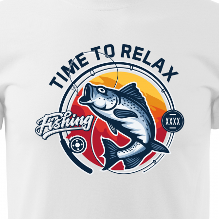 Tricou pentru pescarii amatori si profesionisti, idee de cadou, Time To Relax Fishing [1]