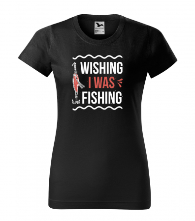 Tricouri pescari - Tricou pentru pescarii amatori si profesionisti, idee de cadou, Wishing I Was Fishing