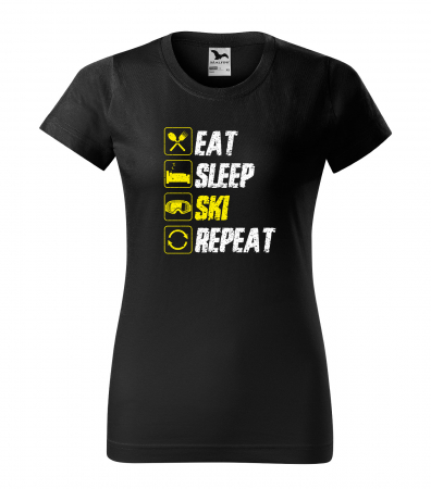 Tricouri ski - Tricou pentru schiori, cadoul perfect, Eat Sleep Ski Repeat