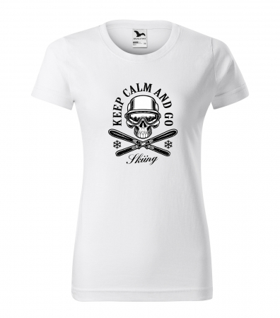 Tricouri ski - Tricou pentru schiori, cadoul perfect, Keep Calm and go Skiing Skull