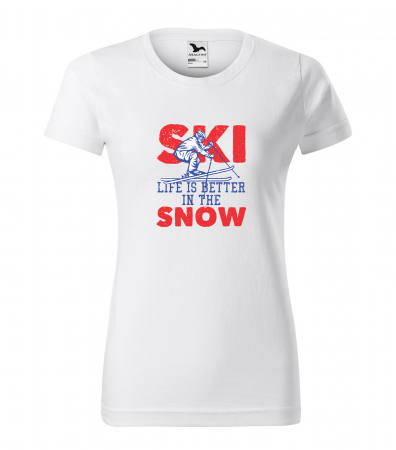 Tricouri ski - Tricou pentru schiori, cadoul perfect, Ski is Better in the Snow