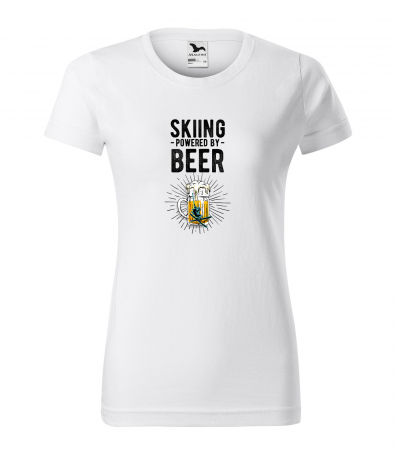 Tricouri ski - Tricou pentru schiori, cadoul perfect, Skiing Powered by Beer