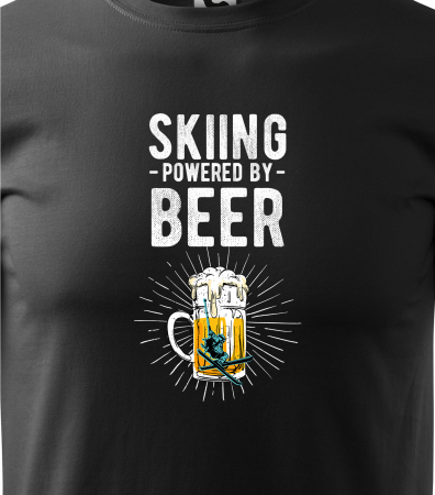 Tricou pentru schiori, cadoul perfect, Skiing Powered by Beer [1]
