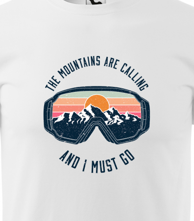 Tricou pentru schiori, cadoul perfect, The Mountains Are Calling Must Go [1]