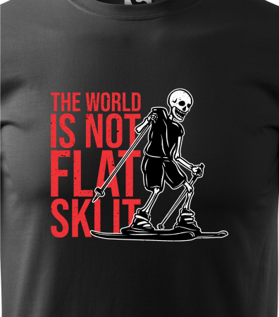 Tricou pentru schiori, cadoul perfect, The World is Not Flat Ski It [1]