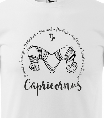 Tricou pentru zodia Capricorn (22 decembrie - 19 ianuarie), Horoscop Capricorn, idee de cadou [1]