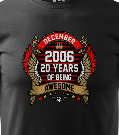 Tricou personalizat 20 ani, AWESOME years crown [1]