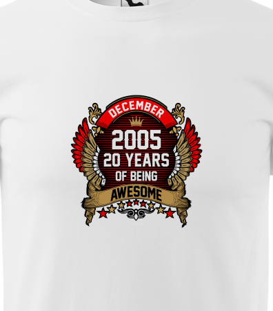 Tricou personalizat 20 ani, AWESOME years crown [1]