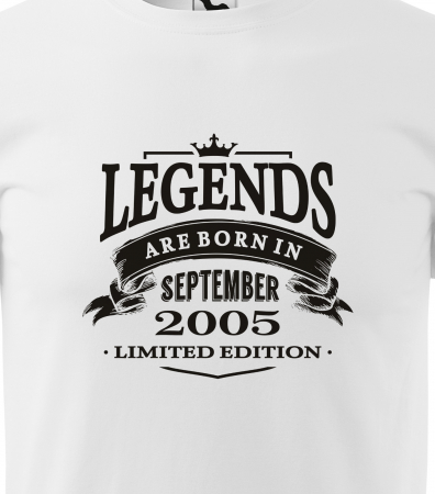 Tricou personalizat 20 ani, Legends are born [1]