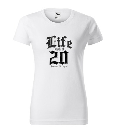Tricouri cadou 20 ani - Tricou personalizat 20 ani, Life Begins At