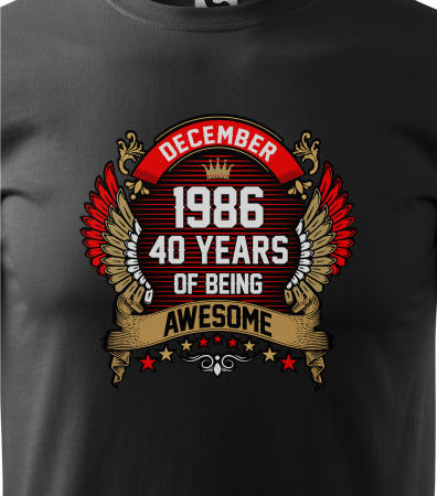 Tricou personalizat 40 ani, AWESOME years crown [1]