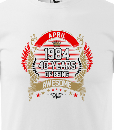 Tricou personalizat 41 ani, AWESOME years crown [1]