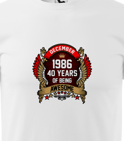 Tricou personalizat 40 ani, AWESOME years crown [1]