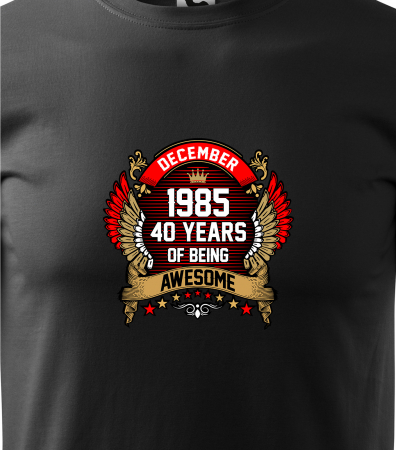 Tricou personalizat 40 ani, AWESOME years crown [1]