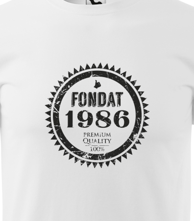 Tricou personalizat 40 ani, Fondat In [1]