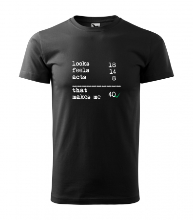 Tricouri cadou 40 ani - Tricou personalizat 40 ani, That Makes Me